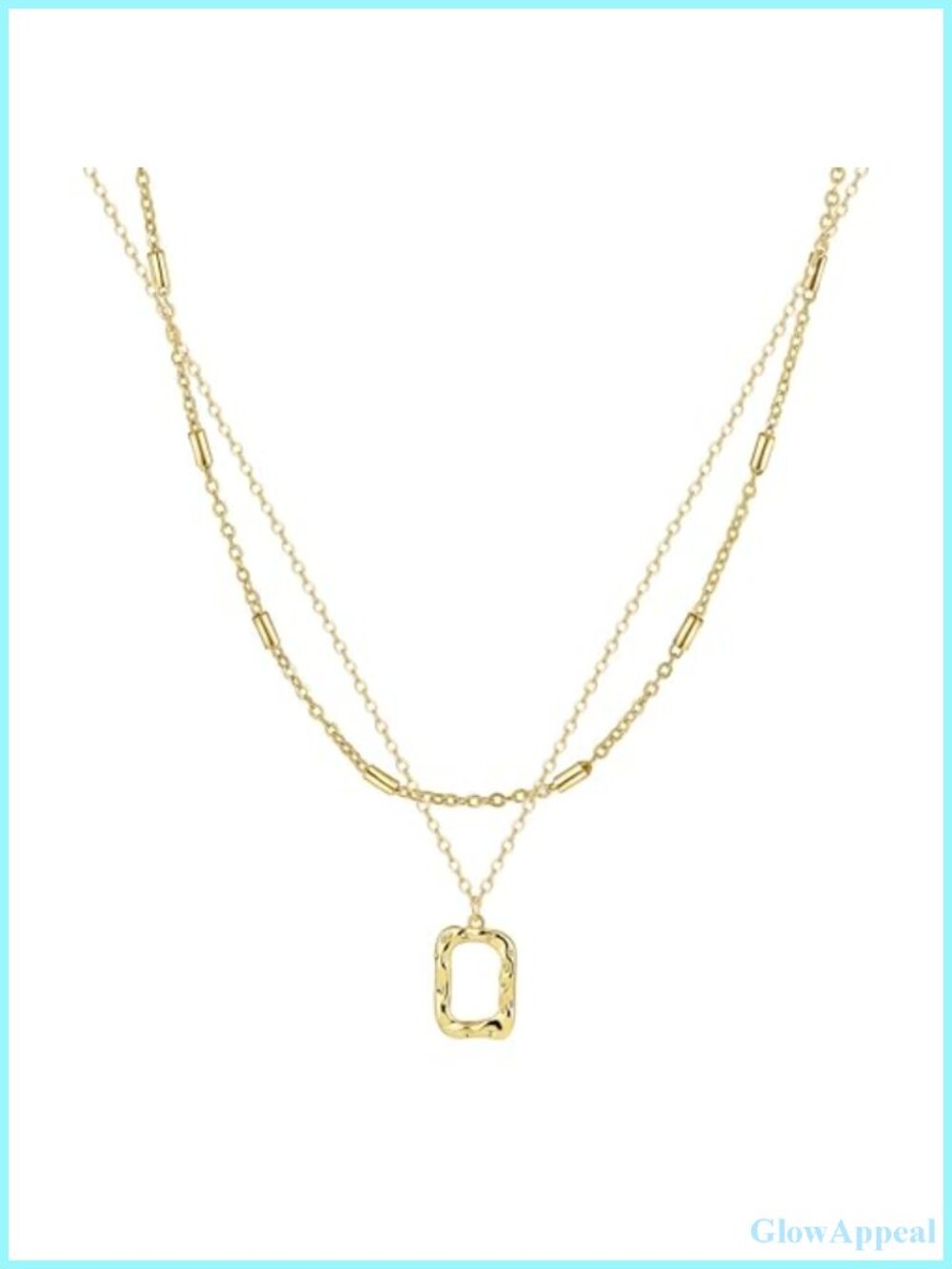 14K Gold Plated Layered Necklace Set Circle Pendant Stackable Chain Handmade